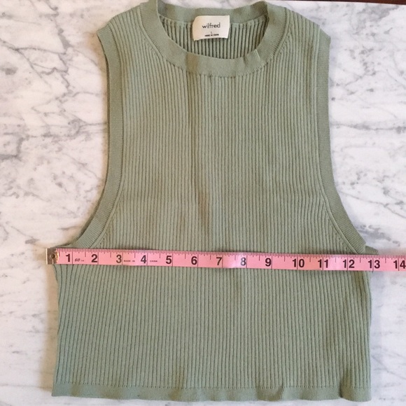 Aritzia Wilfred Reso Sweater Crop Green Size L - Picture 7 of 7